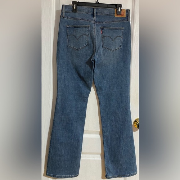 Levi's Slimming Boot Cut High Waist Blue Denim Jeans Size 31 - Picture 5 of 11